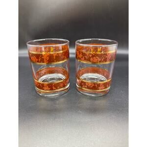 Vintage Kraftware Set of 2 Whiskey Lowball Glasses Barware